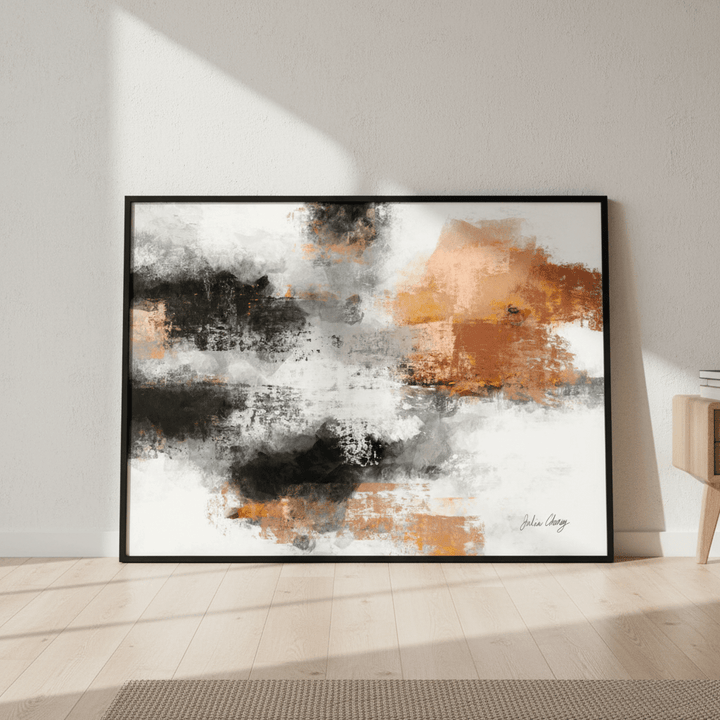 Black and Rust Abstract by Julia Cheney wall - art - picture - poster