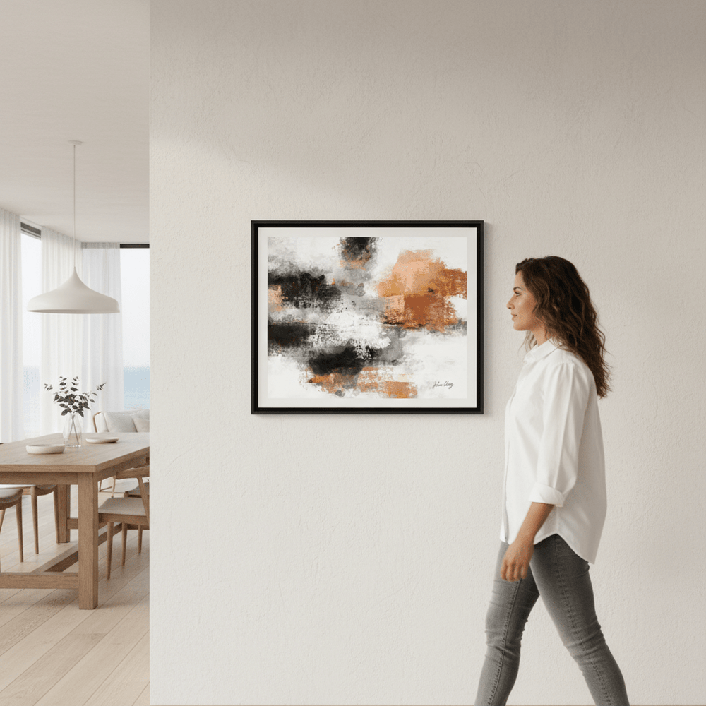 Black and Rust Abstract by Julia Cheney wall - art - picture - poster