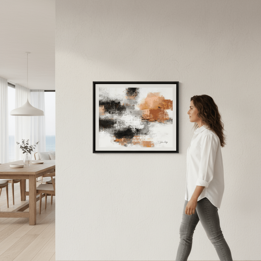 Black and Rust Abstract by Julia Cheney wall - art - picture - poster