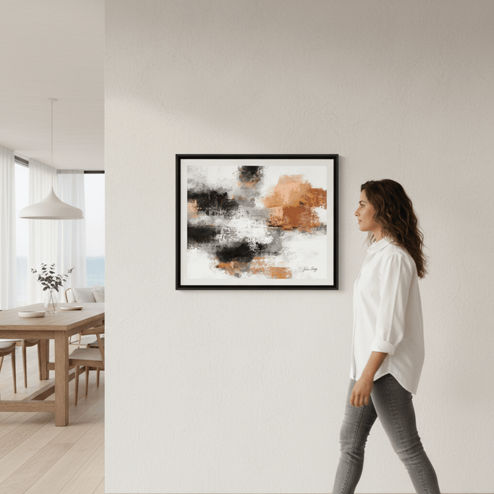 Black and Rust Abstract by Julia Cheney wall - art - picture - poster