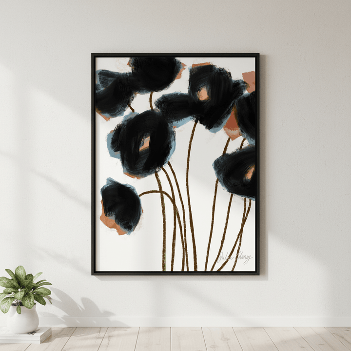 Black and Rust Flower by Julia Cheney wall - art - picture - poster