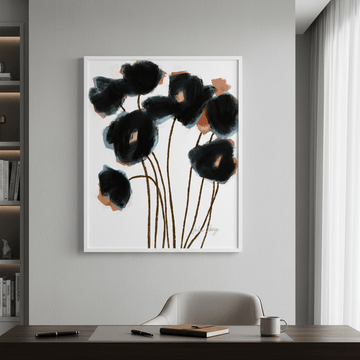 Black and Rust Flower by Julia Cheney wall - art - picture - poster