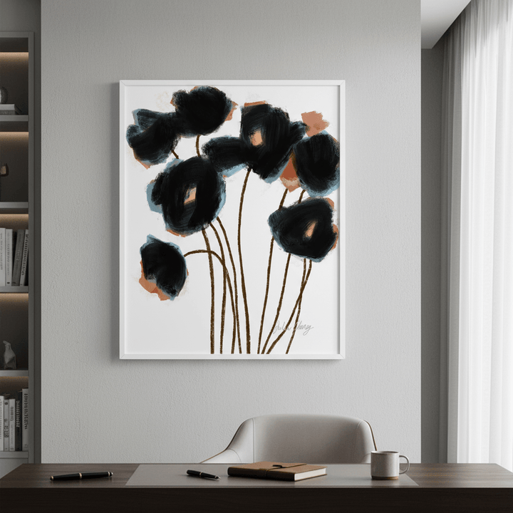 Black and Rust Flower by Julia Cheney wall - art - picture - poster