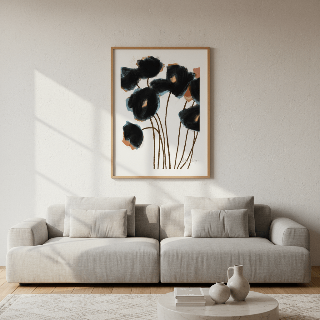 Black and Rust Flower by Julia Cheney wall - art - picture - poster