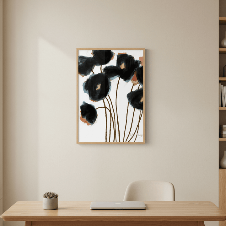 Black and Rust Flower by Julia Cheney wall - art - picture - poster