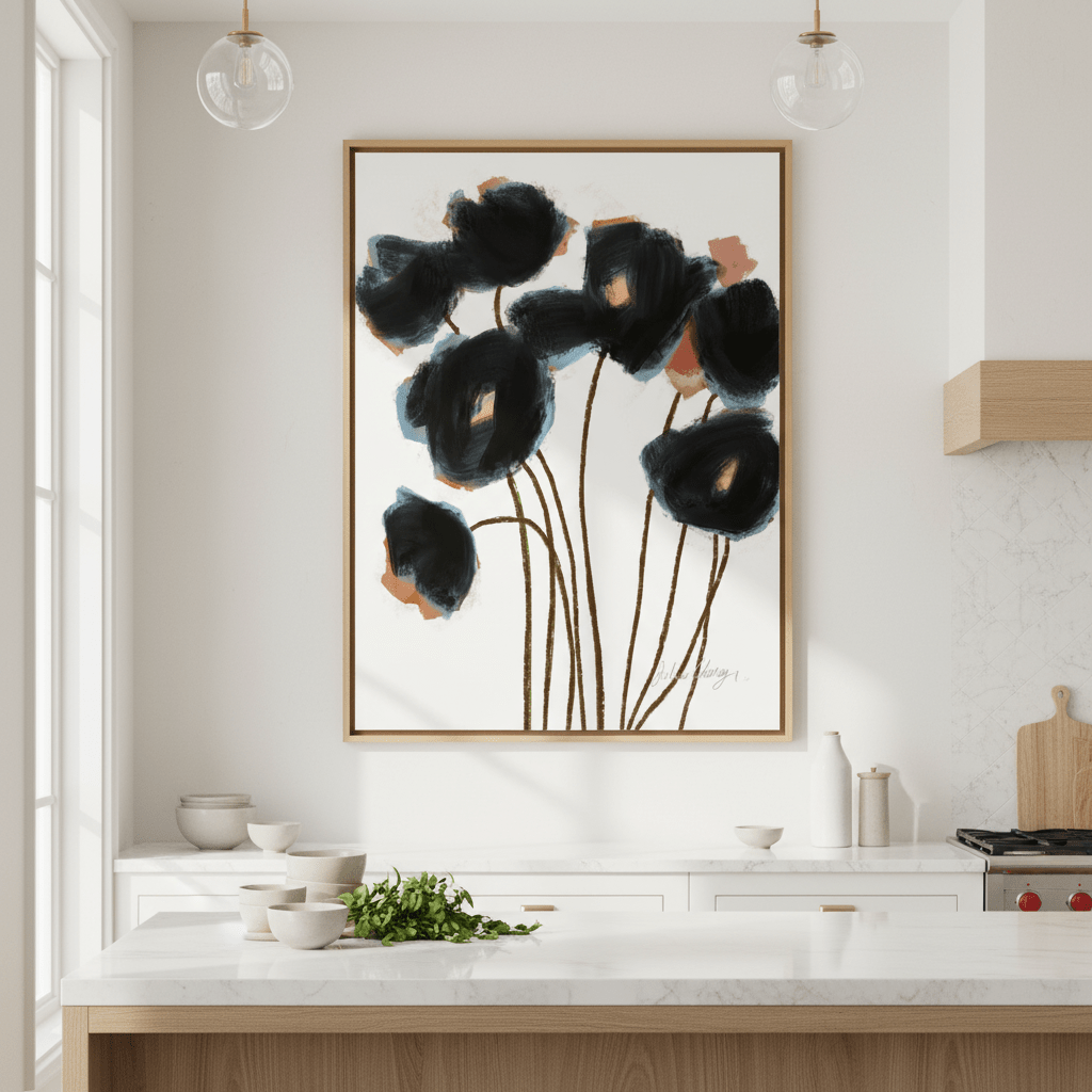 Black and Rust Flower by Julia Cheney wall - art - picture - poster