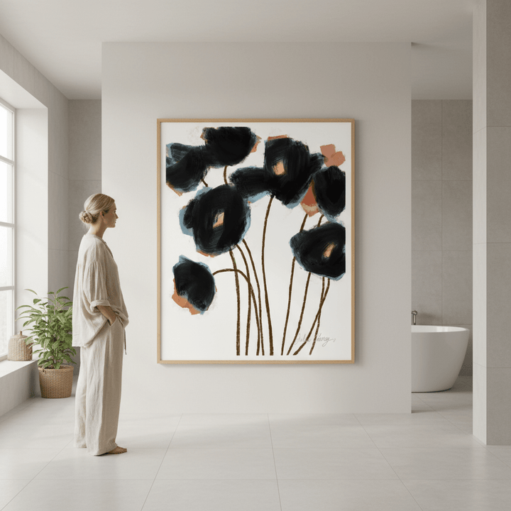 Black and Rust Flower by Julia Cheney wall - art - picture - poster