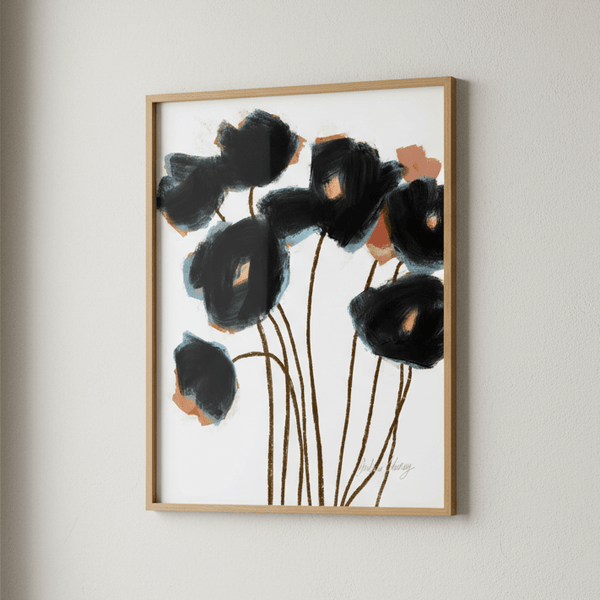 Black and Rust Flower by Julia Cheney