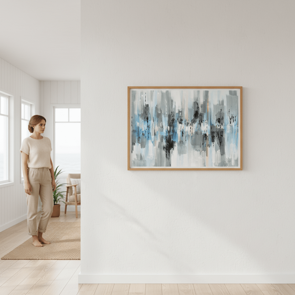 Black and White Blue Reflections by Julia Cheney wall - art - picture - poster