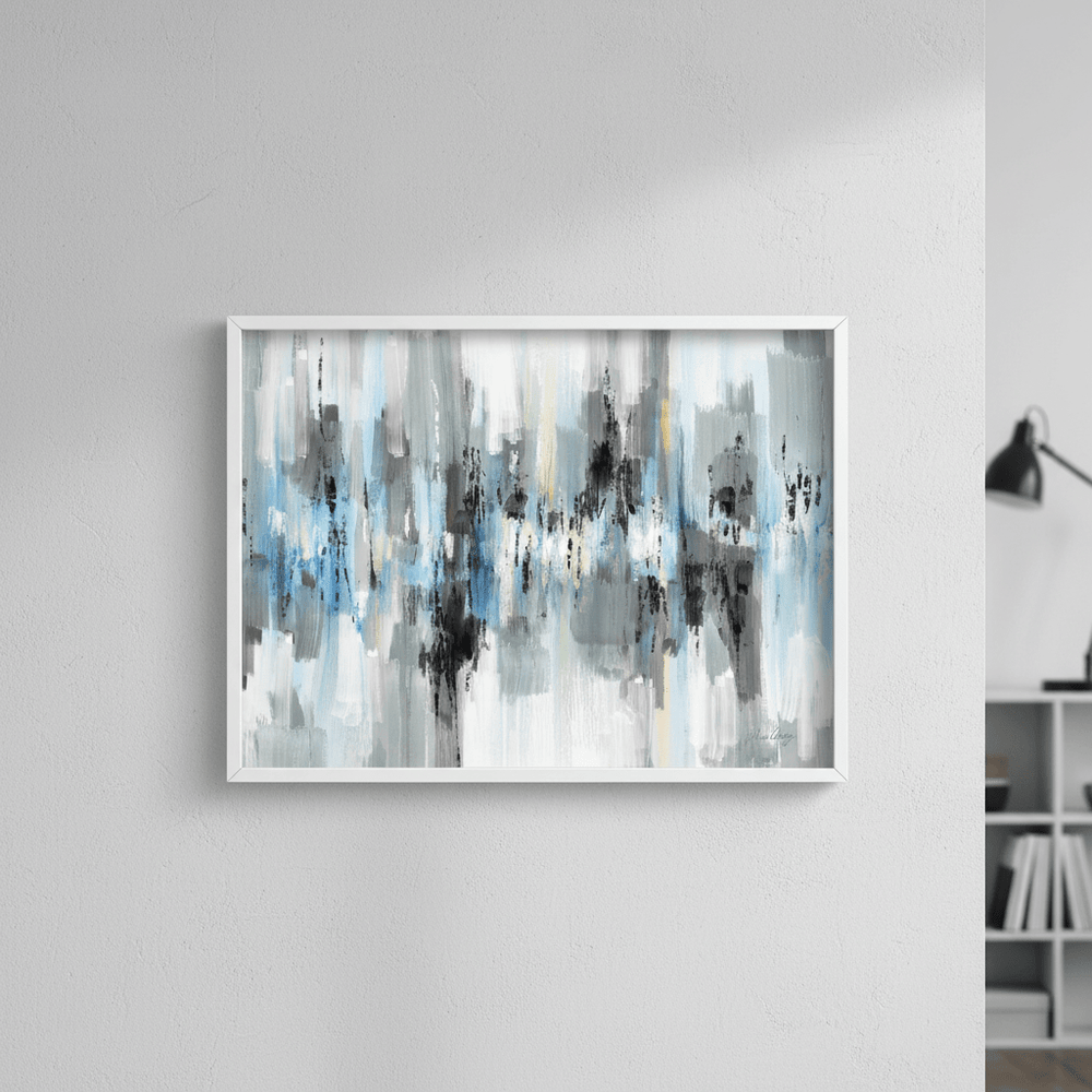 Black and White Blue Reflections by Julia Cheney wall - art - picture - poster