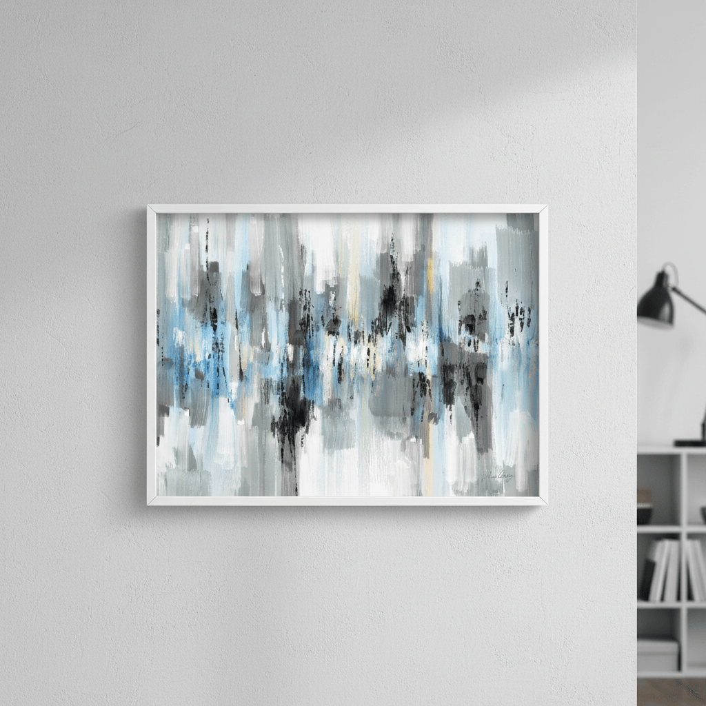 Black and White Blue Reflections by Julia Cheney wall - art - picture - poster