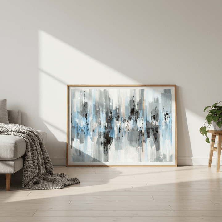 Black and White Blue Reflections by Julia Cheney wall - art - picture - poster