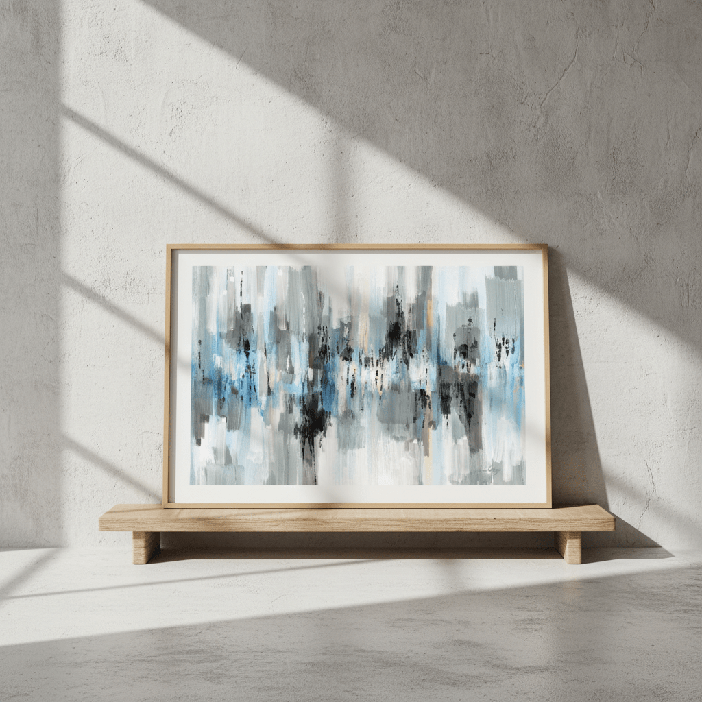 Black and White Blue Reflections by Julia Cheney wall - art - picture - poster