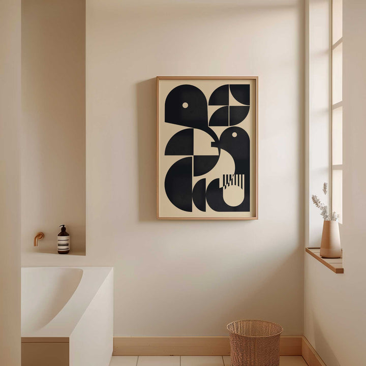 Timber wall art abstract geometric design scandi nordic