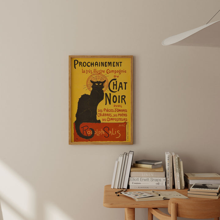 Chat noir vintage poster black print poster cat