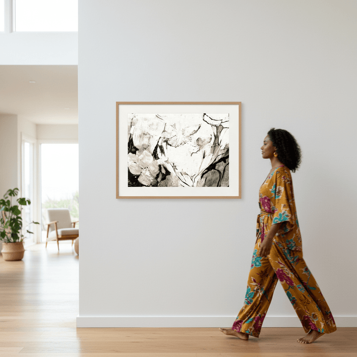 Black Floral by Deer Muskeeter wall - art - picture - poster