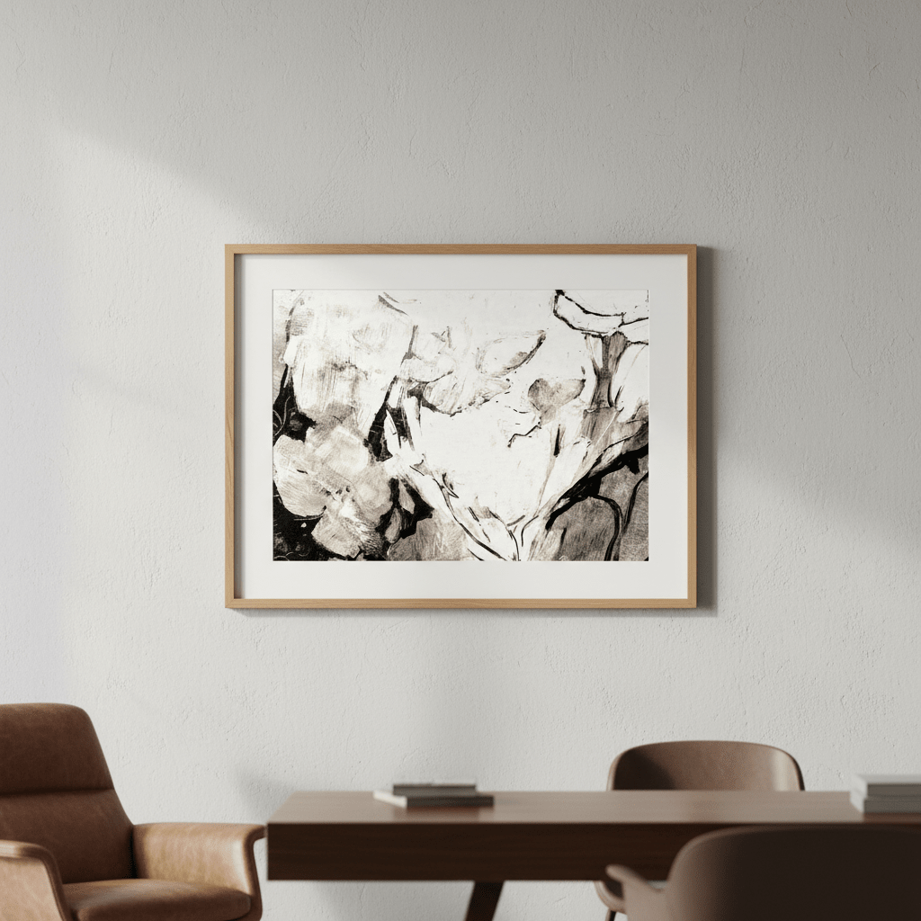 Black Floral by Deer Muskeeter wall - art - picture - poster