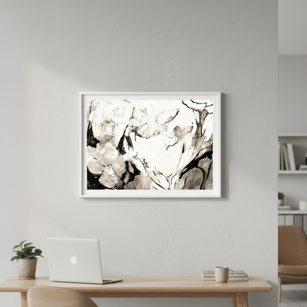 Black Floral by Deer Muskeeter wall - art - picture - poster