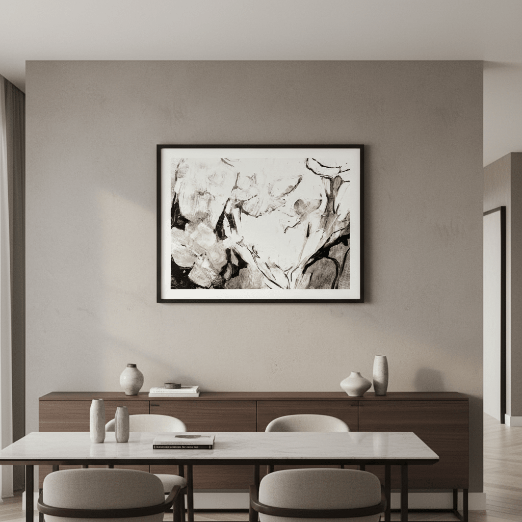 Black Floral by Deer Muskeeter wall - art - picture - poster