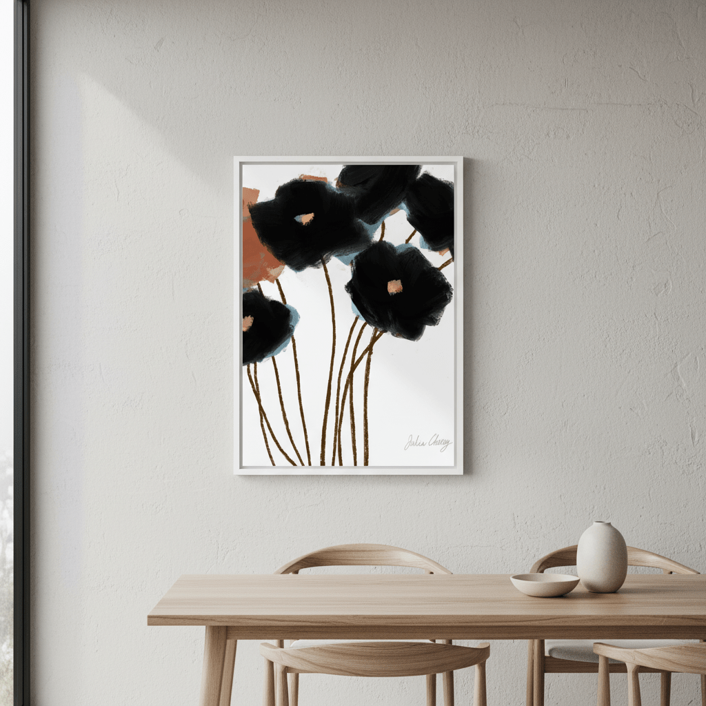 Black Flowers by Julia Cheney wall - art - picture - poster