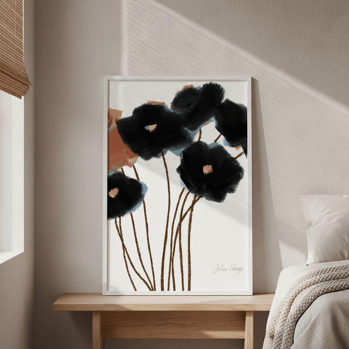 Black Flowers by Julia Cheney wall - art - picture - poster