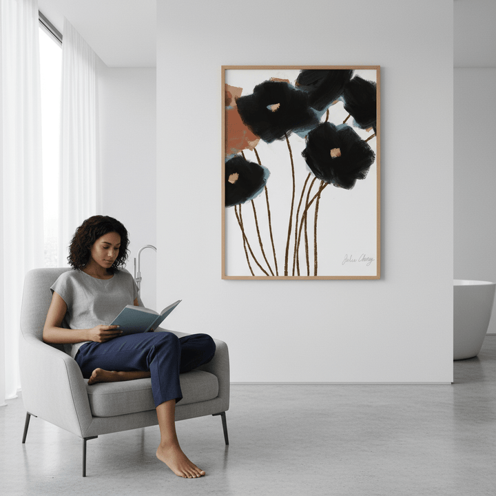 Black Flowers by Julia Cheney wall - art - picture - poster