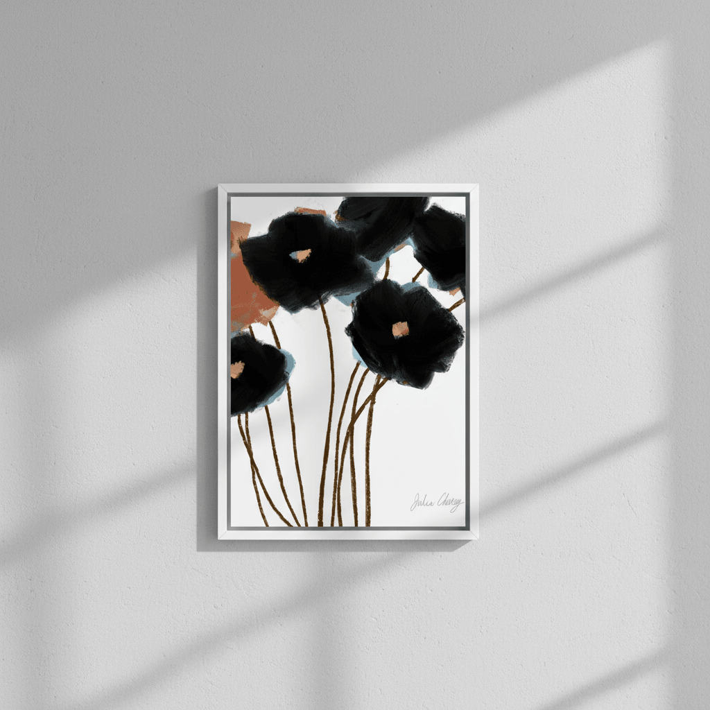 Black Flowers by Julia Cheney wall - art - picture - poster