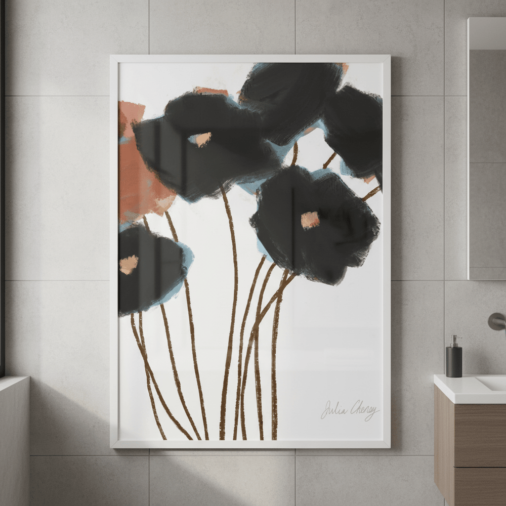 Black Flowers by Julia Cheney wall - art - picture - poster