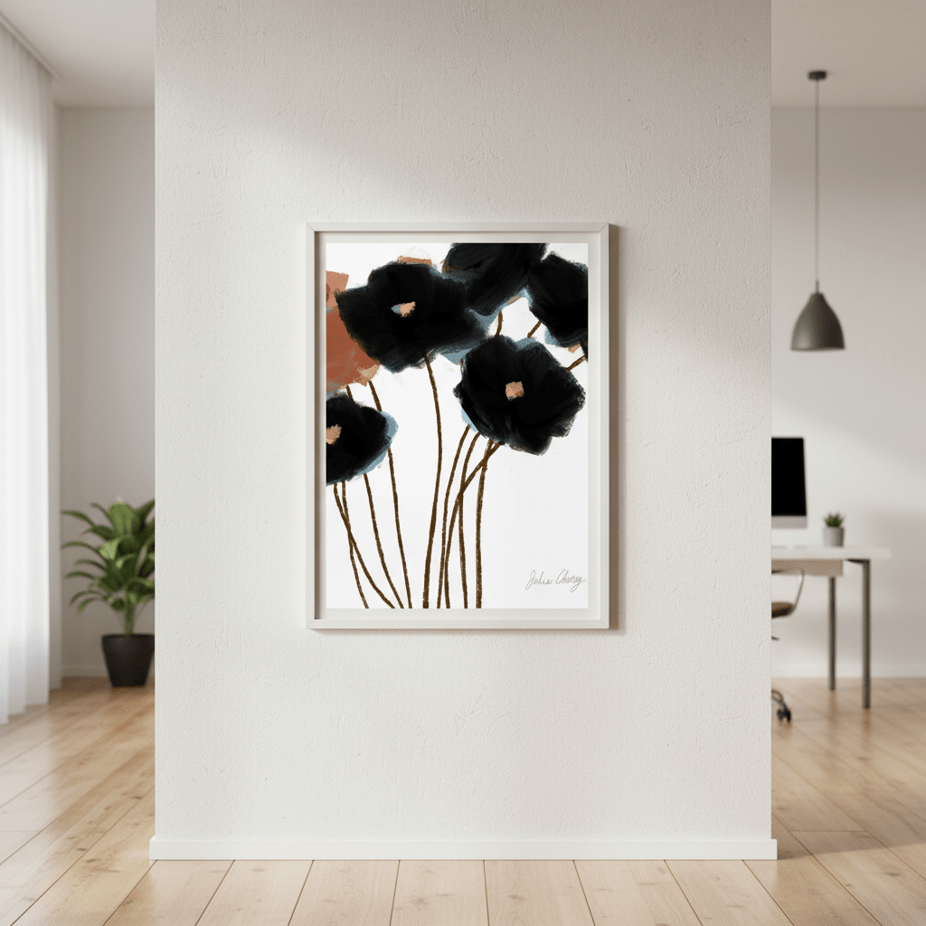 Black Flowers by Julia Cheney wall - art - picture - poster