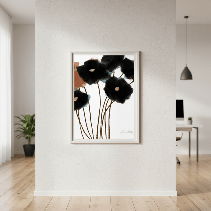 Black Flowers by Julia Cheney wall - art - picture - poster