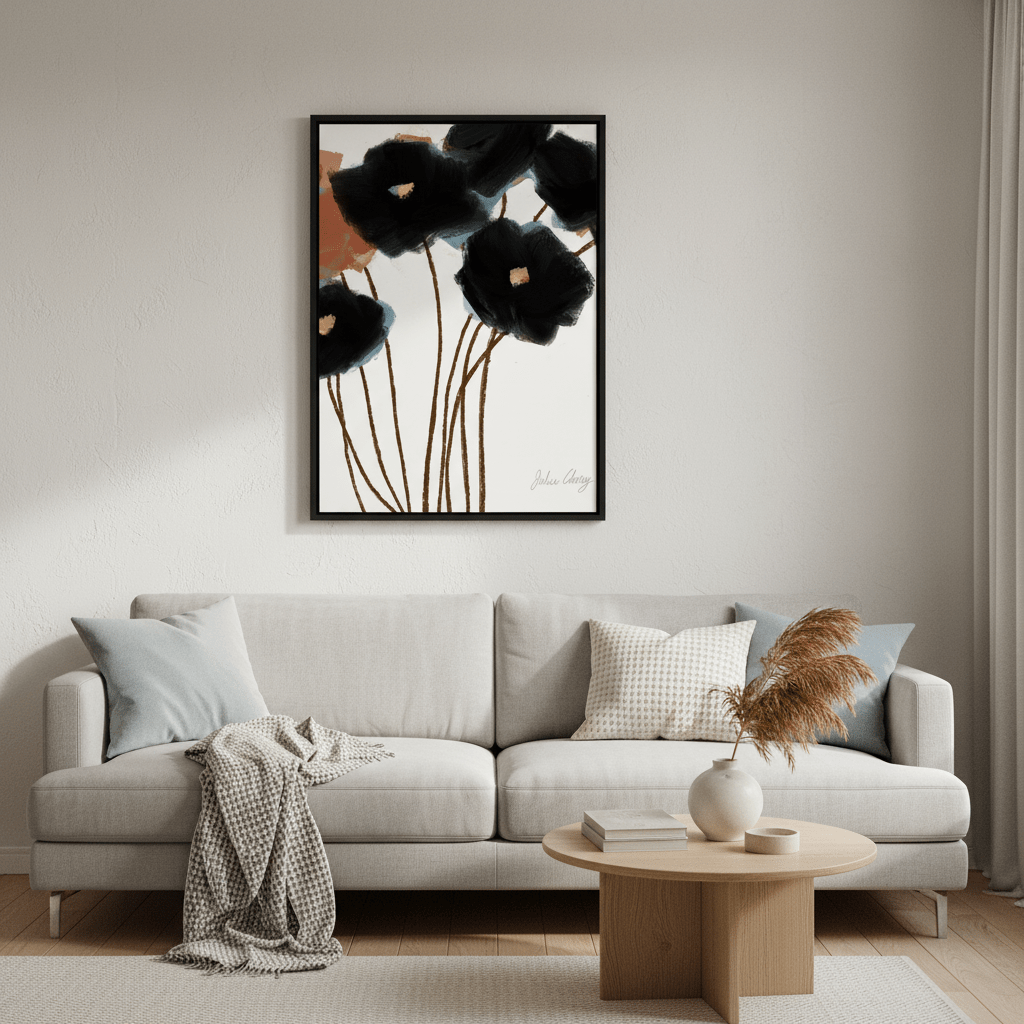 Black Flowers by Julia Cheney wall - art - picture - poster