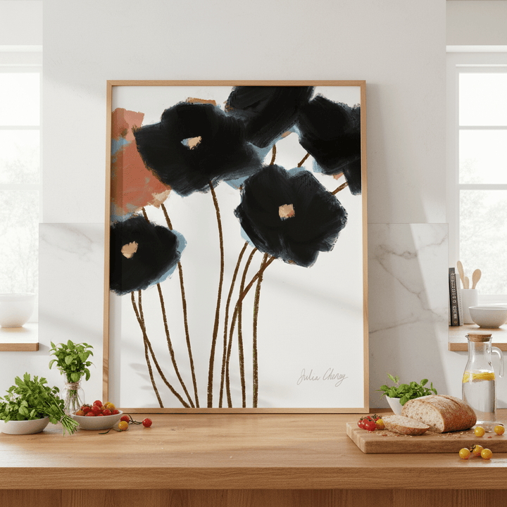 Black Flowers by Julia Cheney wall - art - picture - poster