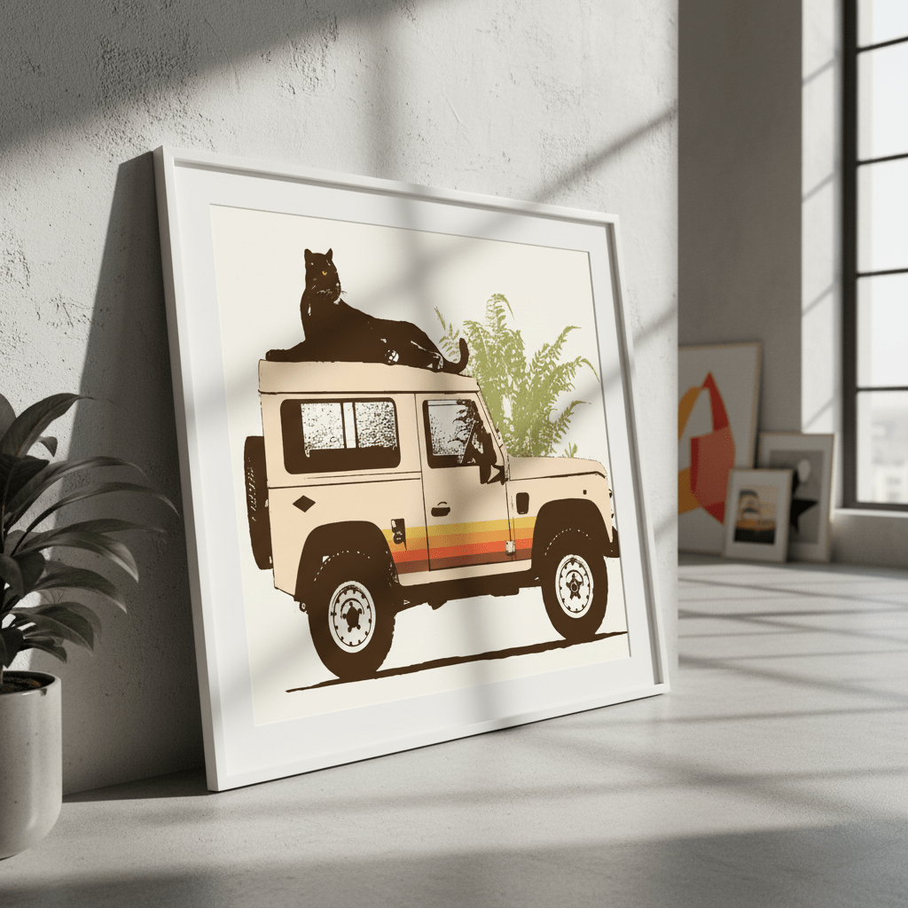 Black Panther on Car by Florent Bodart wall - art - picture - poster