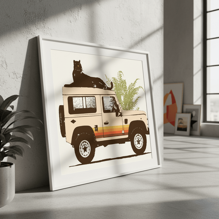 Black Panther on Car by Florent Bodart wall - art - picture - poster