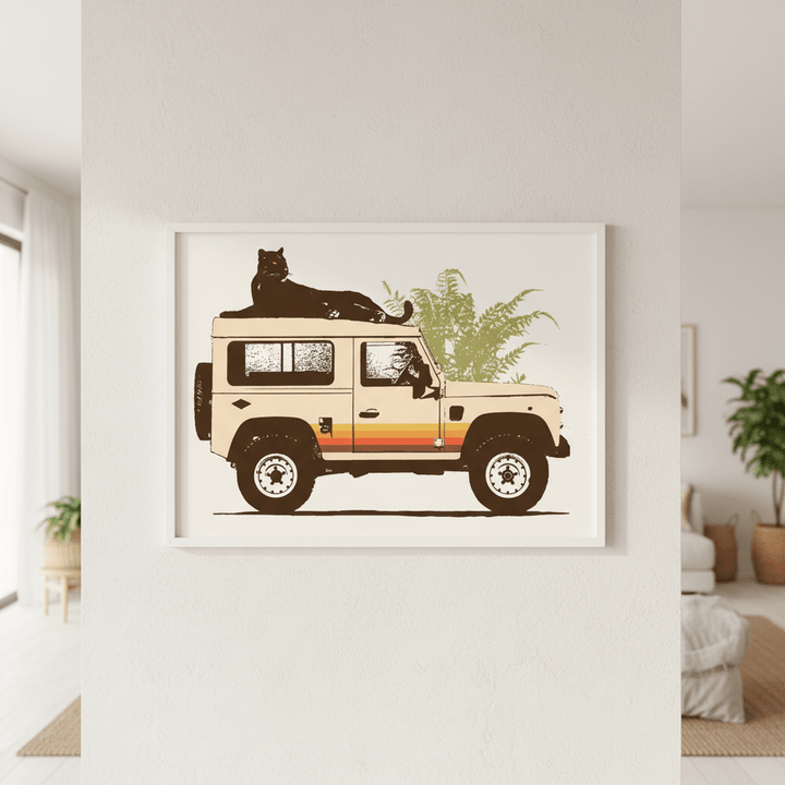 Black Panther on Car by Florent Bodart wall - art - picture - poster