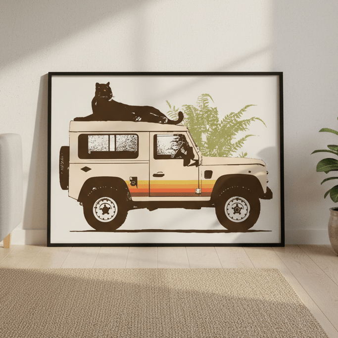 Black Panther on Car by Florent Bodart wall - art - picture - poster