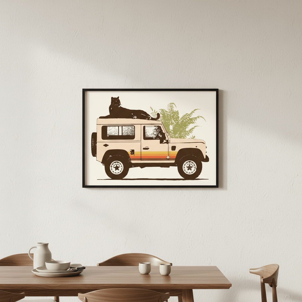 Black Panther on Car by Florent Bodart wall - art - picture - poster