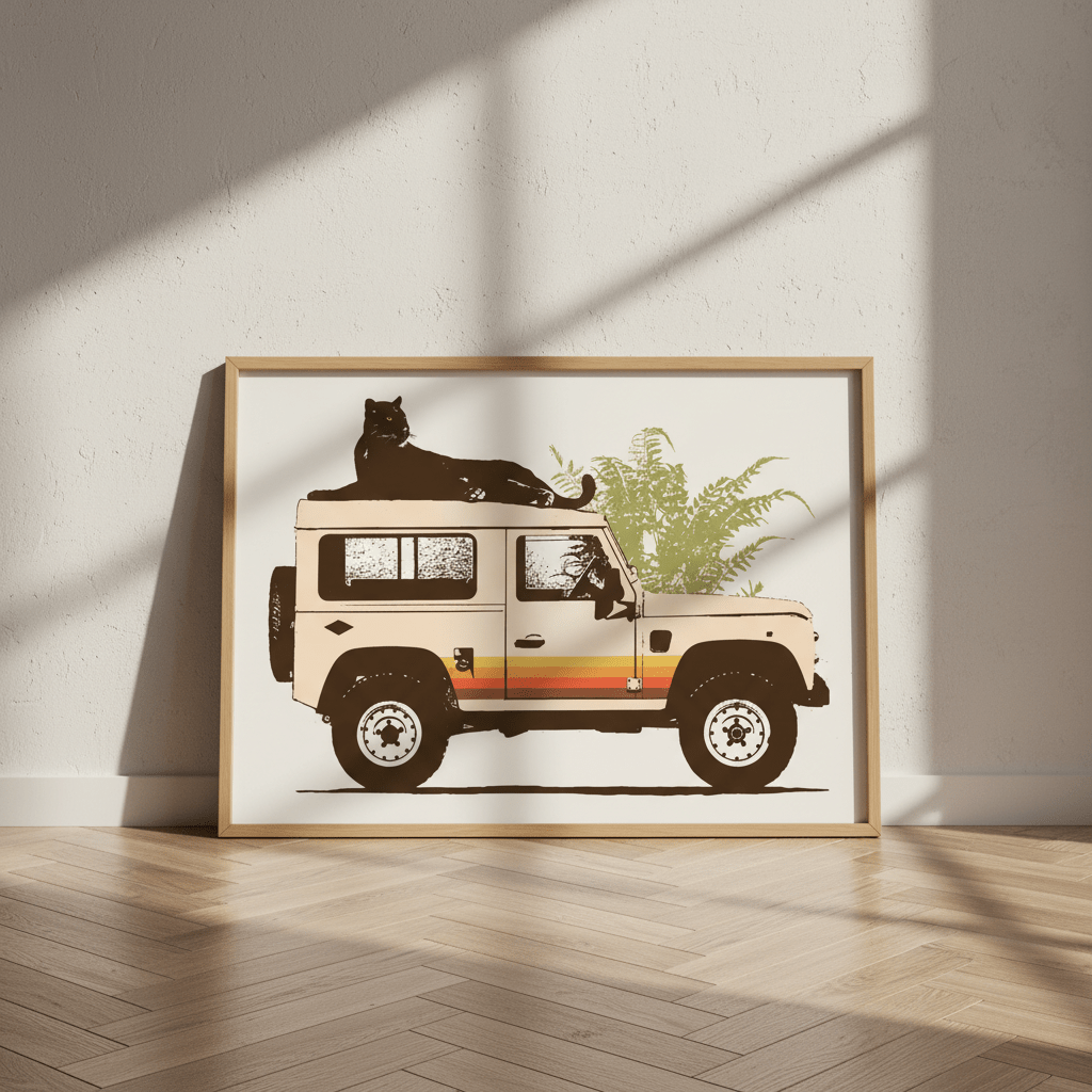 Black Panther on Car by Florent Bodart wall - art - picture - poster