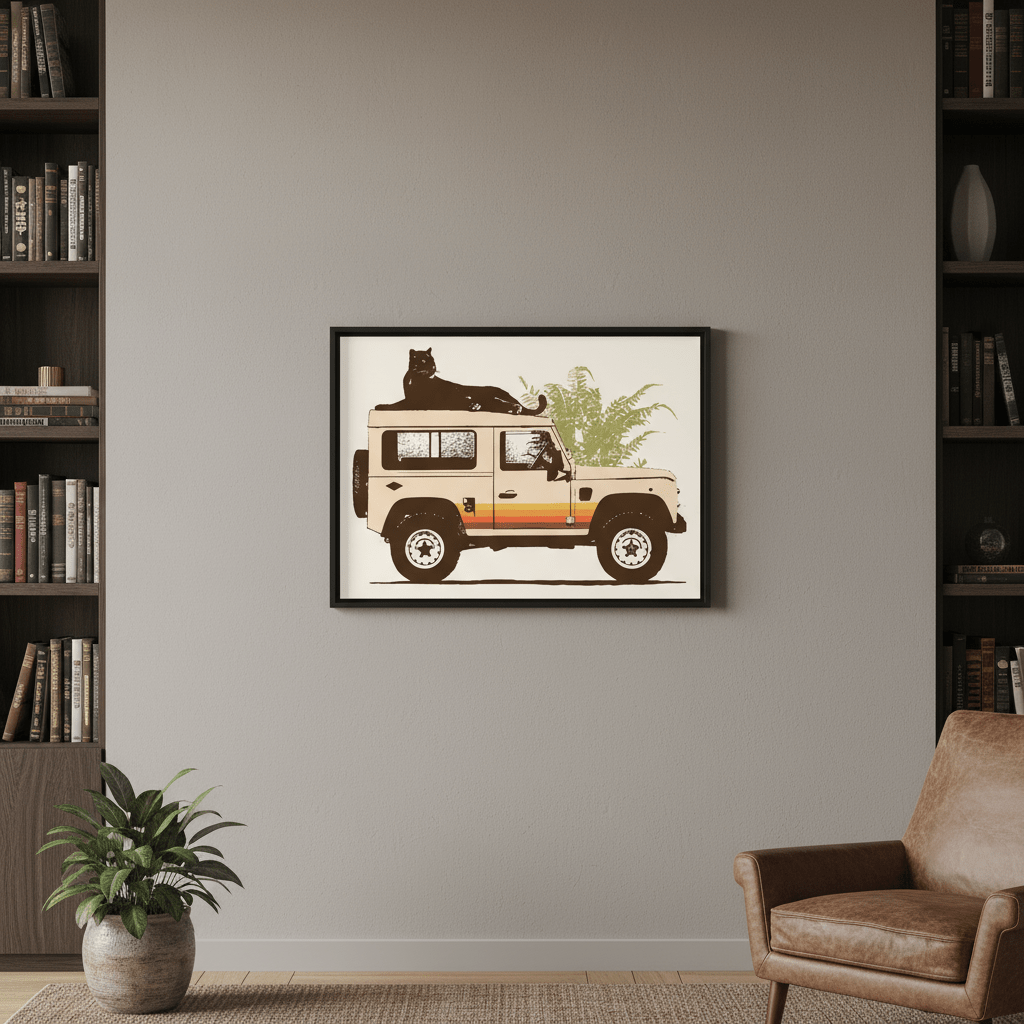 Black Panther on Car by Florent Bodart wall - art - picture - poster