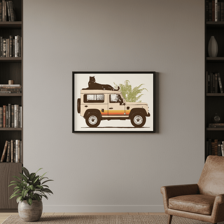 Black Panther on Car by Florent Bodart wall - art - picture - poster