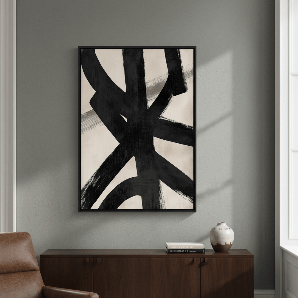 Black Pulse Abstract Artwork wall - art - picture - poster