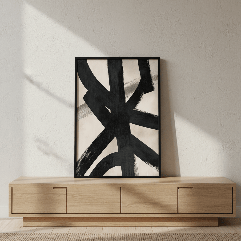Black Pulse Abstract Artwork wall - art - picture - poster