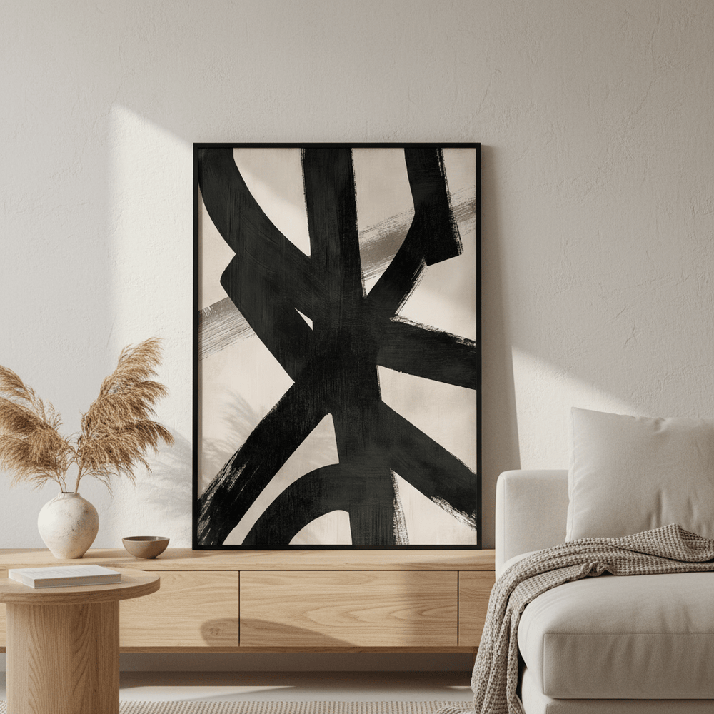 Black Pulse Abstract Artwork wall - art - picture - poster
