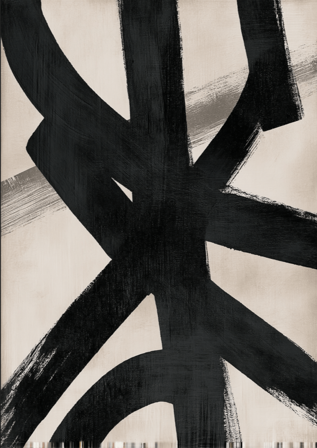 Black Pulse Abstract Artwork,frame