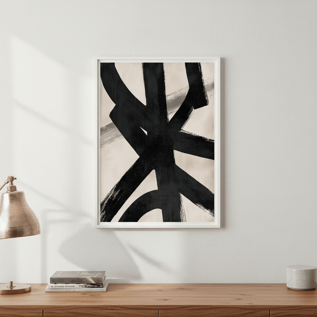 Black Pulse Abstract Artwork wall - art - picture - poster