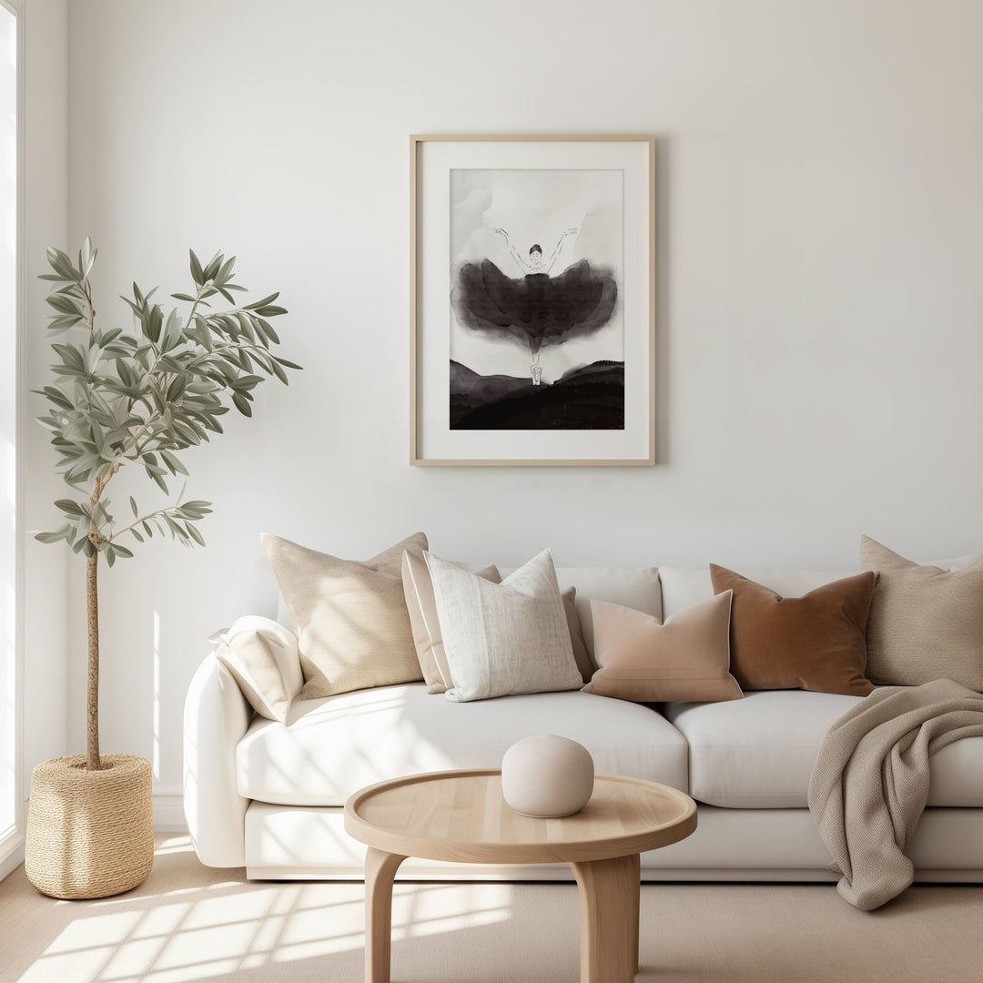 Black Swan Rising Watercolour Print wall - art - picture - poster