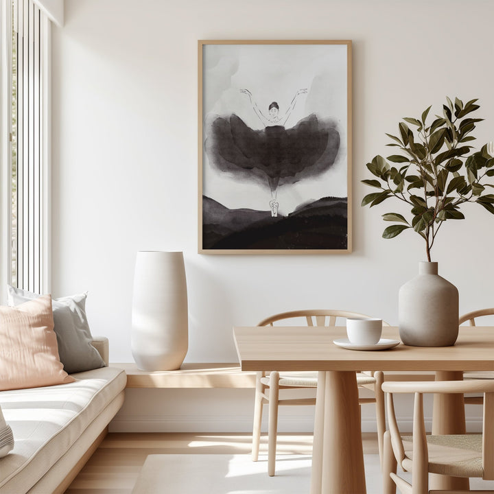 Black Swan Rising Watercolour Print wall - art - picture - poster