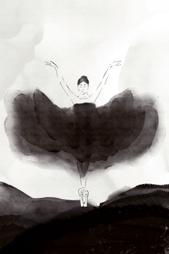 Black Swan Rising Watercolour Print,frame