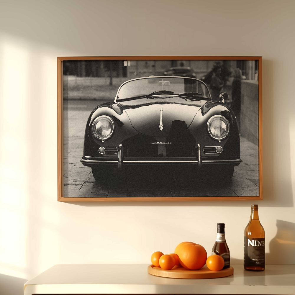 Vintage Porsche 911 border wall art timber above buffet