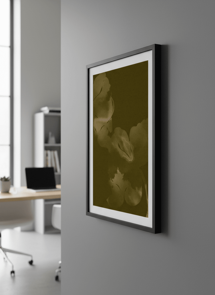 Contemporary wall art featured in a bright modern office workspace